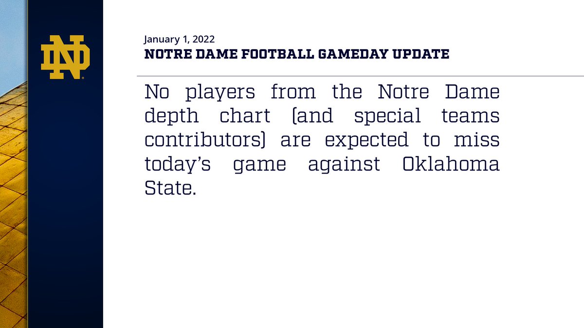 NDFootballPR's tweet photo. January 1 - Gameday Update https://t.co/CL14Av7PXb