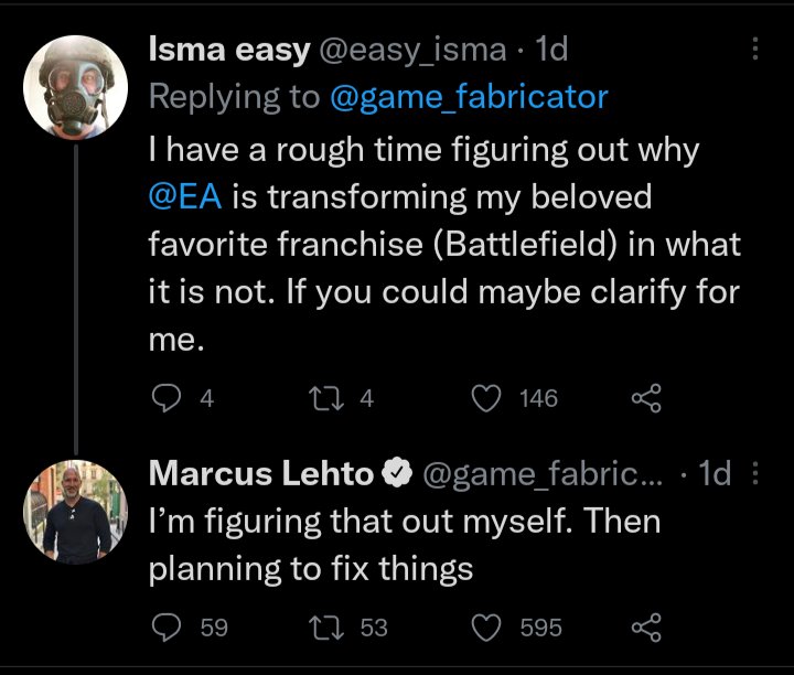 Marcus is one of the reasons I think Battlefield can be turned around in 2022, but it's a race against apathy now.