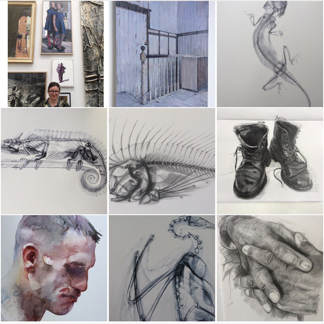 Happy New Year. 
Thank you everyone for your support, likes and most thoughtful comments and contributions in 2021. Here’s my #bestnine #artworks #rasummershow #ingdiscerningeye #prizewinner #xraydrawing #xraywatercolours #drawing #oilpaintingwatercolour #fineart