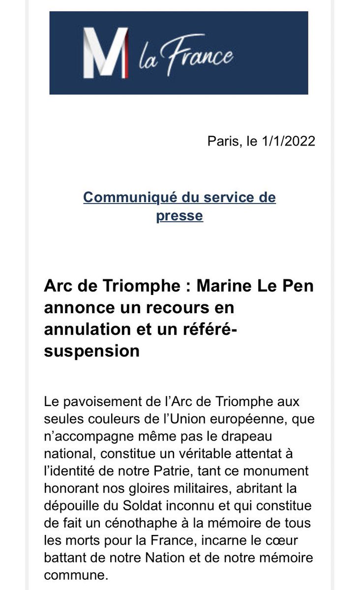 AlexQuiec's tweet photo. Quand @MLP_officiel ose comparer la présence du drapeau européen à l’@ArcDeTriomphe à un attentat… Sur l’échelle de l’indécence, un cap vient une fois encore d’être franchi. https://t.co/GQCMk41WXO