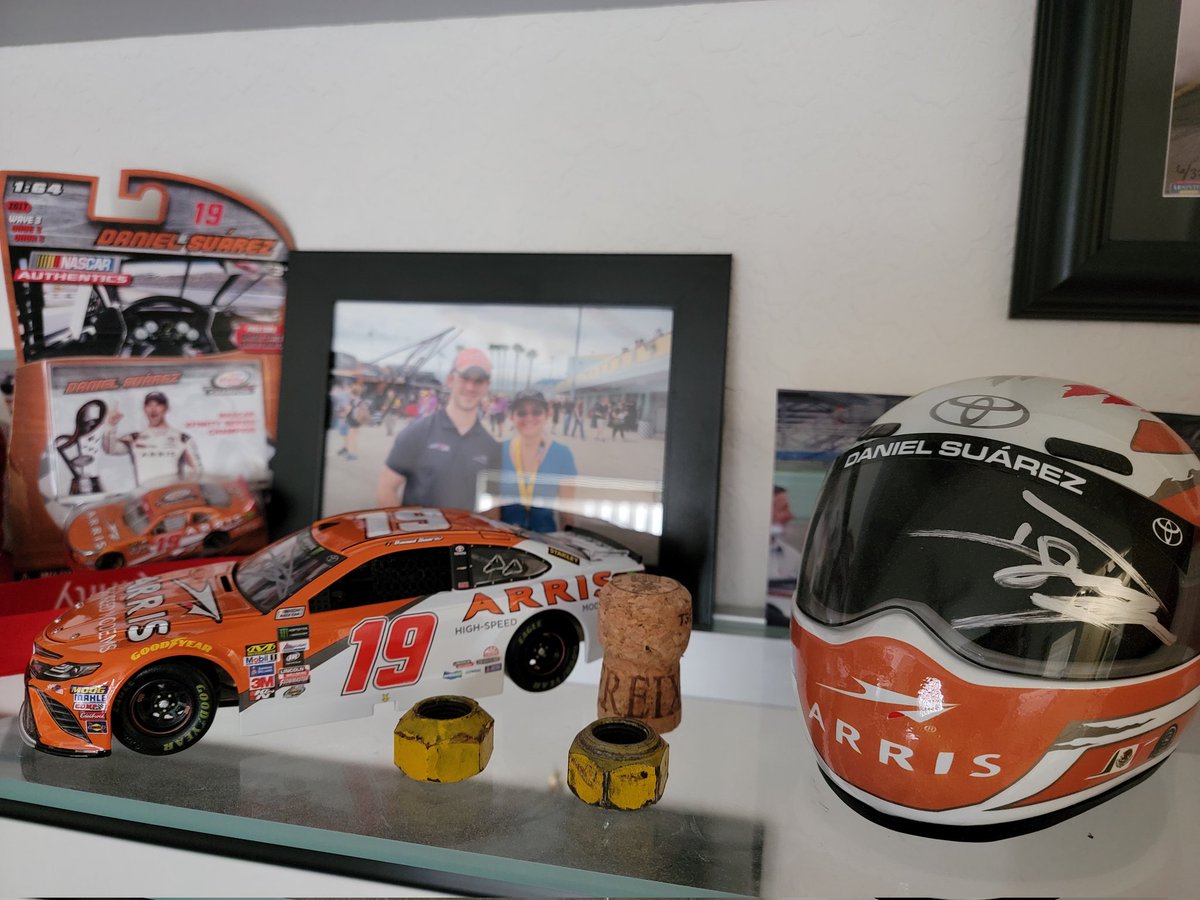 DCTrips29's tweet photo. Thank you @Lionel_Racing and #DiecastSanta for this @Daniel_SuarezG dual autographed diecast. Looks great on my wife's Daniel Suarez Championship shelf. Happy new year. Have an awesome 2022. https://t.co/gDMjerilwC