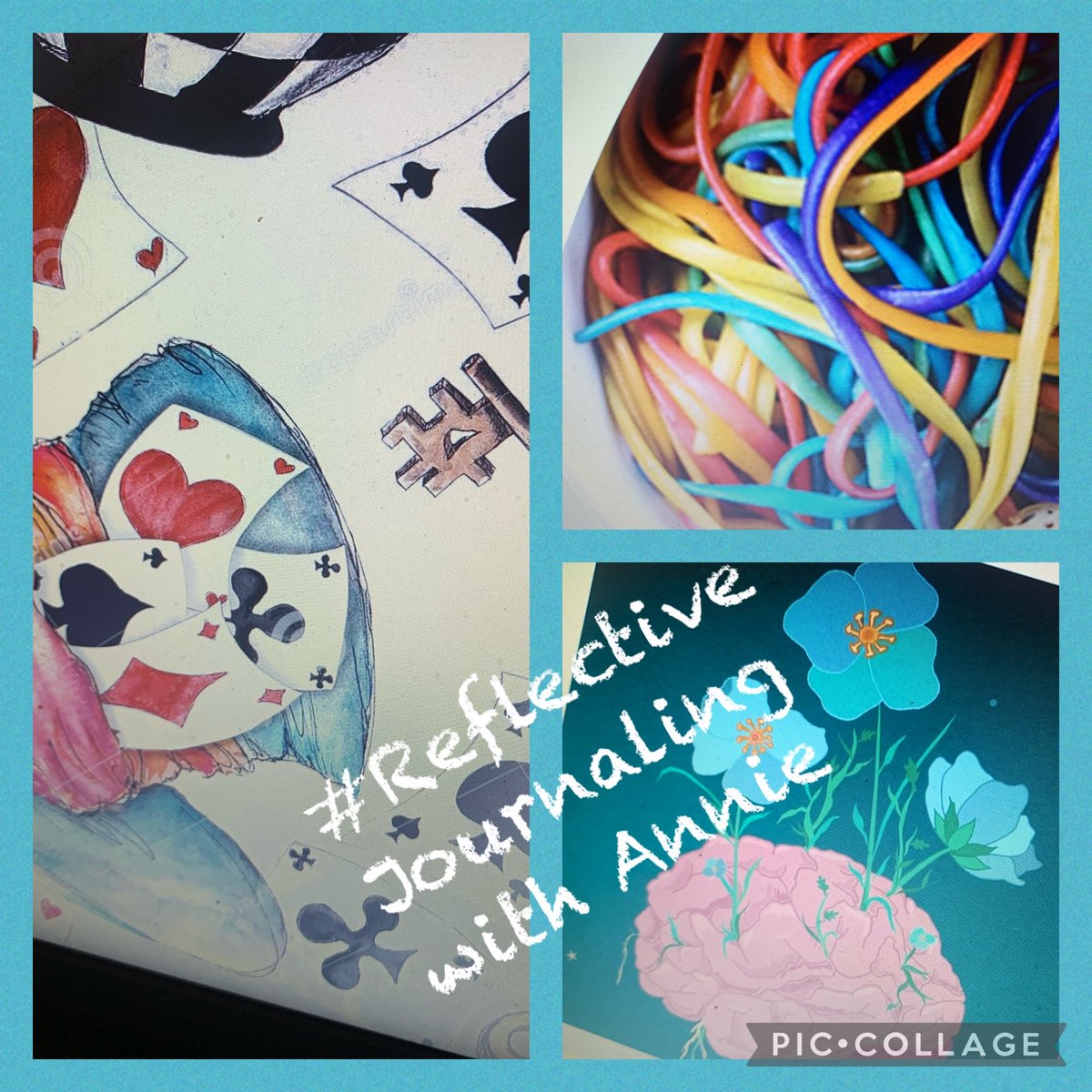 AnniePendrey's tweet photo. Sneaky peek at discussion and setting up our reflective journals for those attending tomorrow’s training. Bring your pens #ReflectConnect #reflectivejournal https://t.co/SMLZewwOLZ