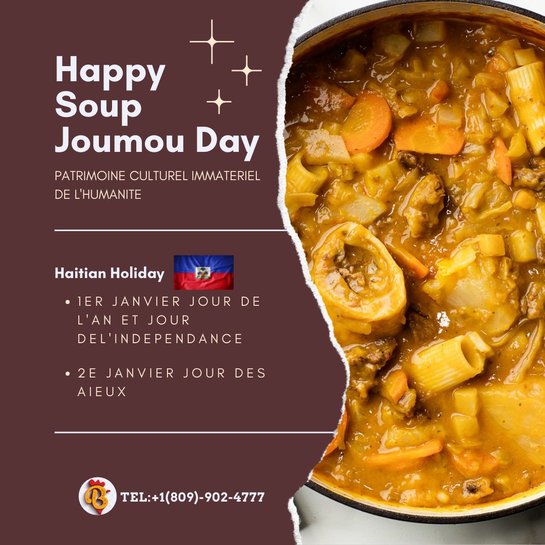Bellatakeout's tweet photo. Happy #soupjoumou day.
Now on the list of intangible cultural heritage of humanity.
Happy #independce day. https://t.co/RFm5OmnVZr