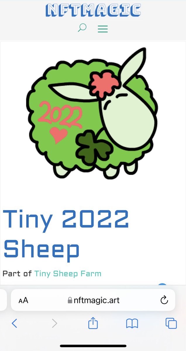 Thank you so much <a href="/Natalie_Denk/">Natalie Denk</a> Tiny 2022 Sheep arrived sound and safe. I am sure it will bring good luck! 🥰 <a href="/nftmagicart/">NFTMagic</a> <a href="/sigbroapp/">SIGBRO</a> #nftart #nftcollectors #tinysheep #tinysheepfarm