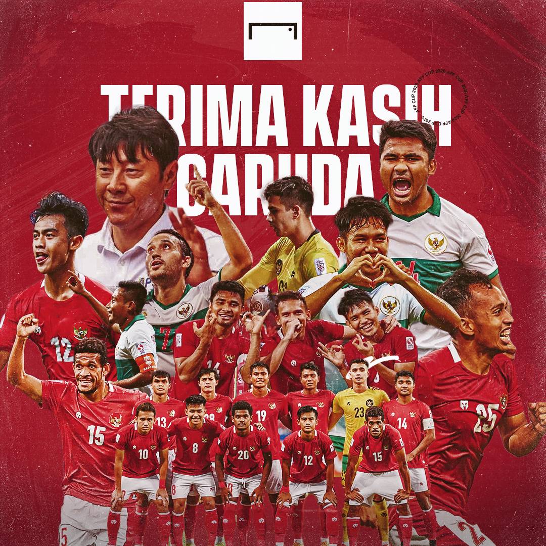 𝙏𝙀𝙍𝙄𝙈𝘼 𝙆𝘼𝙎𝙄𝙃 𝙂𝘼𝙍𝙐𝘿𝘼 🇮🇩

Apresiasi tinggi kita ucapkan untuk perjuangan timnas Indonesia di Piala AFF 2020 🔥

Kalian luar biasa! Garuda tetap di hati! ❤️🇮🇩

Jaya! Jaya! Jaya! 🔥🔥🔥