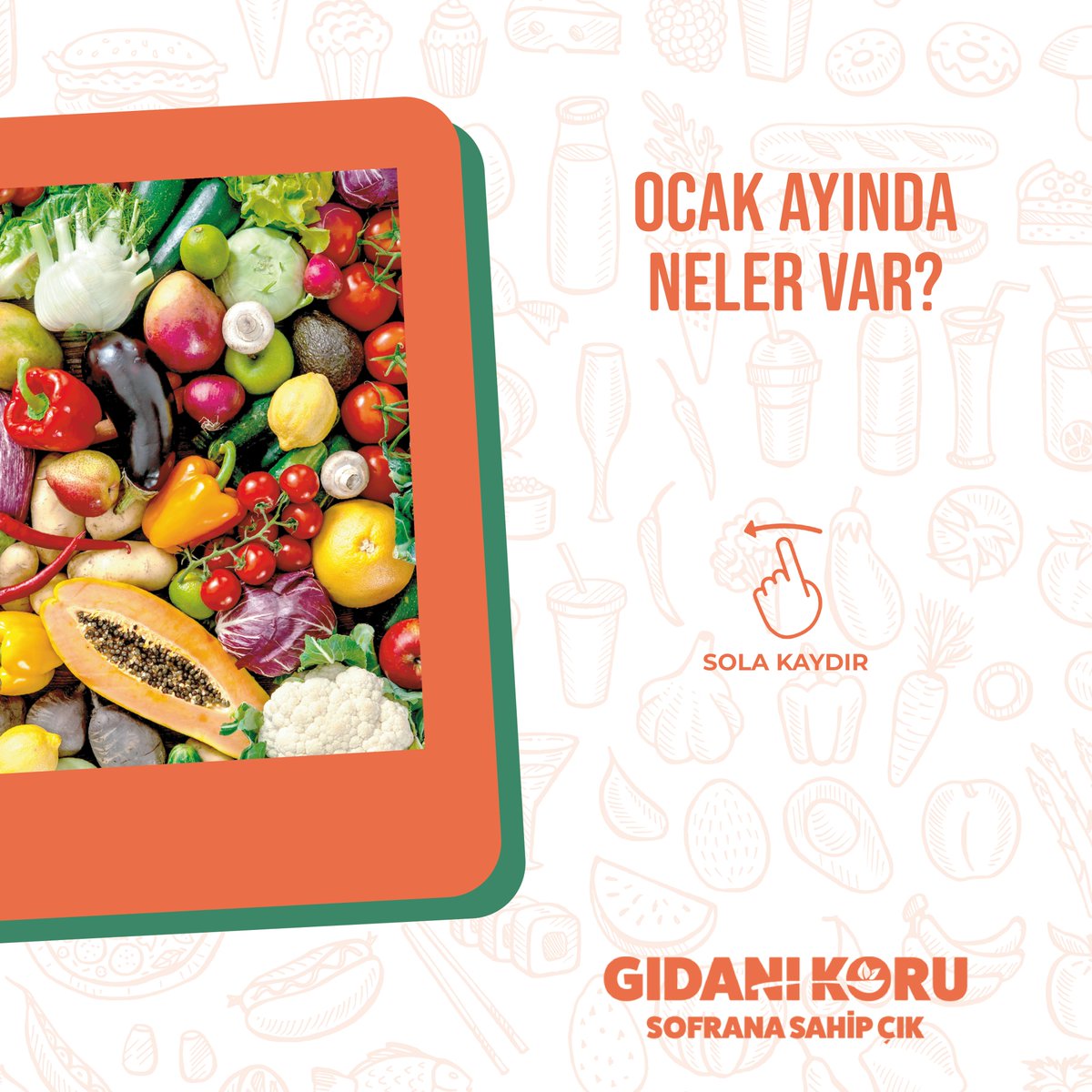 GIDANIKORU's tweet photo. Hoş geldin 2022, merhaba Ocak!

Ocak ayı bereketiyle sofralarımıza dolarken, biz 2022 yılında da gıdamızı israf etmemenin yollarını arayarak israftan kaçınacağız.

#GıdanıKoruSofranaSahipÇık https://t.co/EURWlZYphm