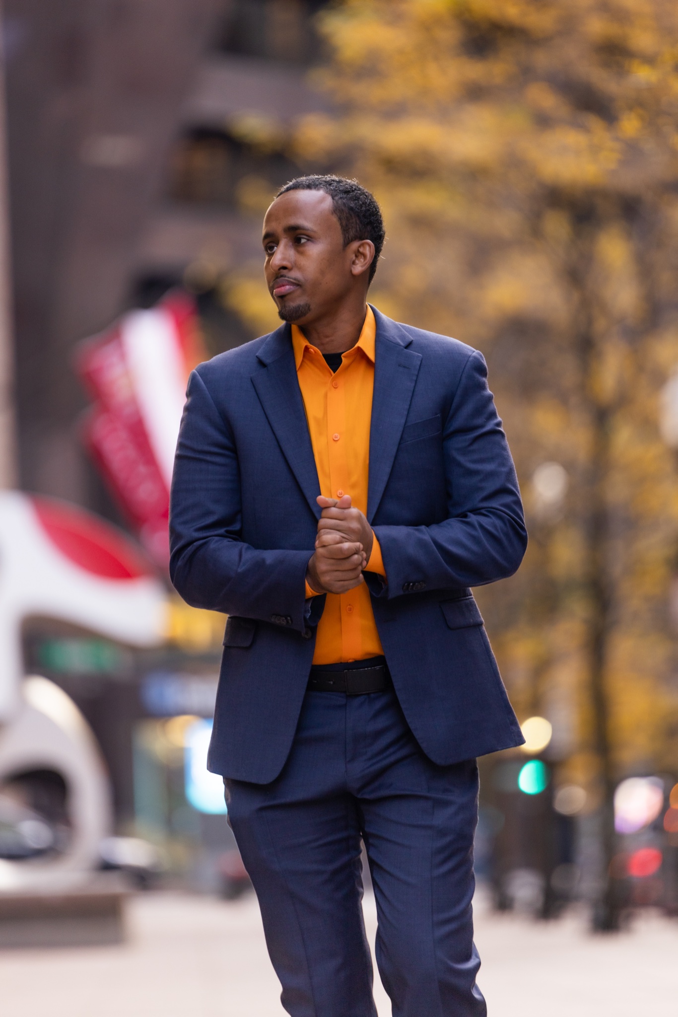 Man Wearing Gray Blazer and Orange Dress Shirt · Free Stock Photo