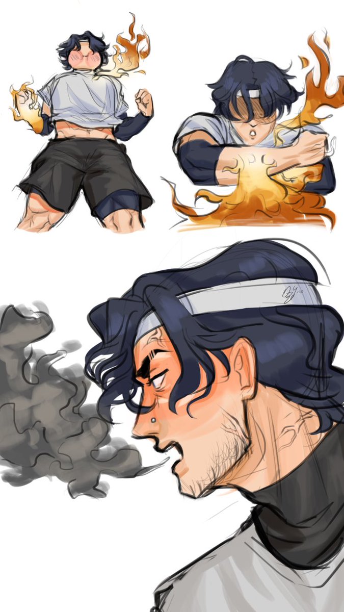 ozyricearchive's tweet photo. Random details 1: sapnap can flamethrow using the fires on his forearm, and can also naturally huff out smoke when hes angry https://t.co/aPPnd8rGcX