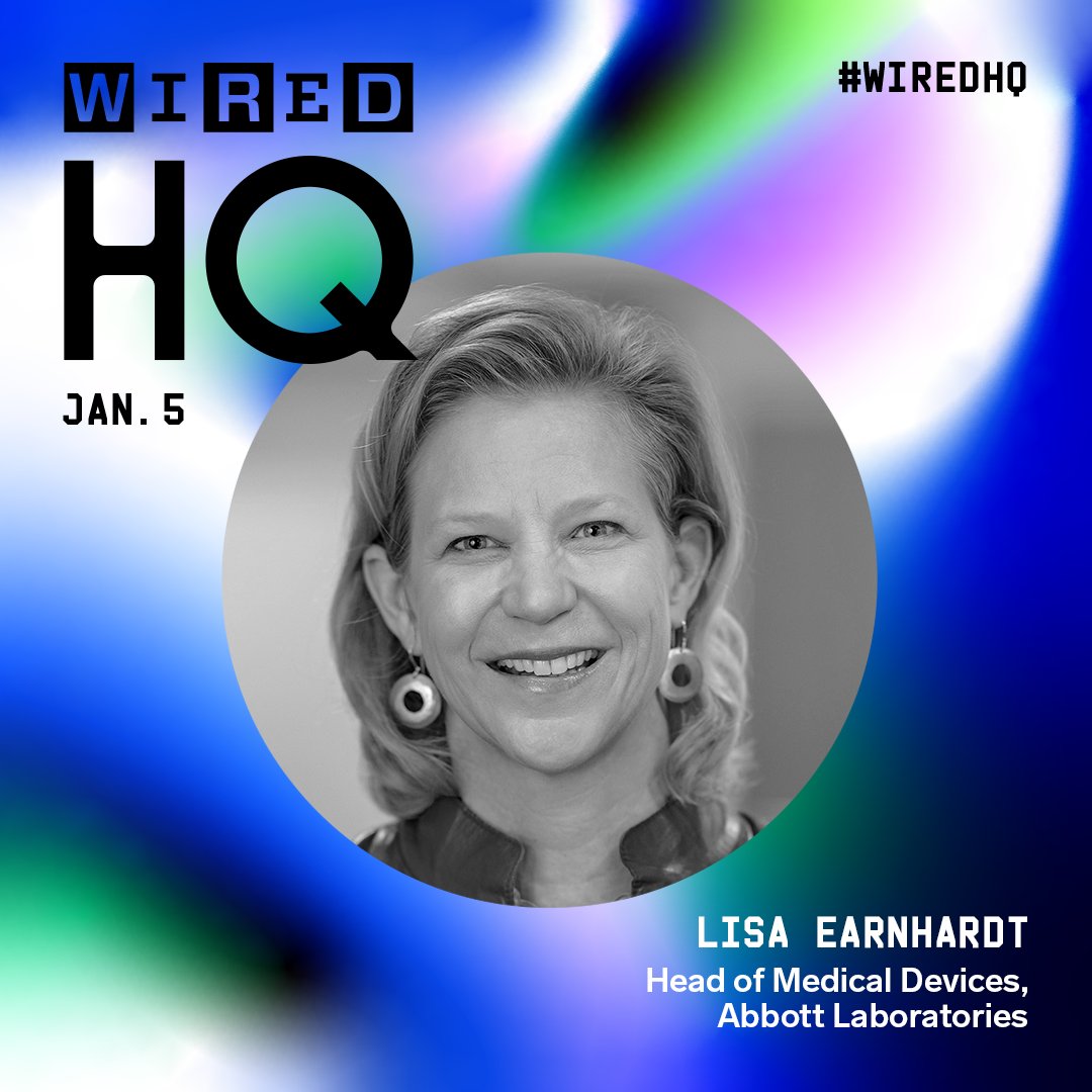 WIRED's tweet photo. #WIREDHQ Virtual is back! Join us on Jan. 5 at 11:30 am PT for an engaging conversation with Lisa Earnhardt from @AbbottNews on the next generation of medical devices. Learn more and sign up here: https://t.co/JyseF9TFTL #WIREDPartner #ad https://t.co/dNQuXS0aGt