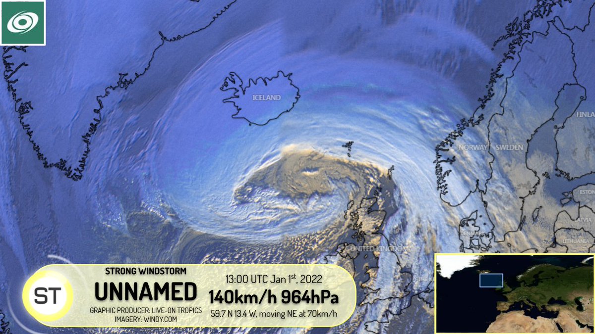 As a strong #Windstorm impacts the #UnitedKingdom #Iceland, and #Ireland, dangerous wind gusts over land will be possible. Ships should follow #weatherforecasts closely.