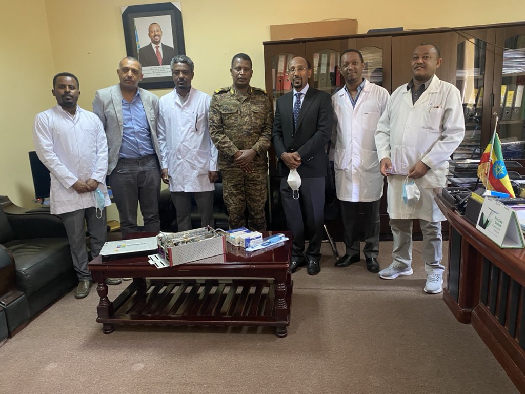 DrWaksor's tweet photo. Today We  donated over $40000.00 Surgical Instruments for  Armed ForceHospital ጦር ፡ ሀይሎች ፡ plan to come bakck to do more surgires https://t.co/ch9ASPs6p3
