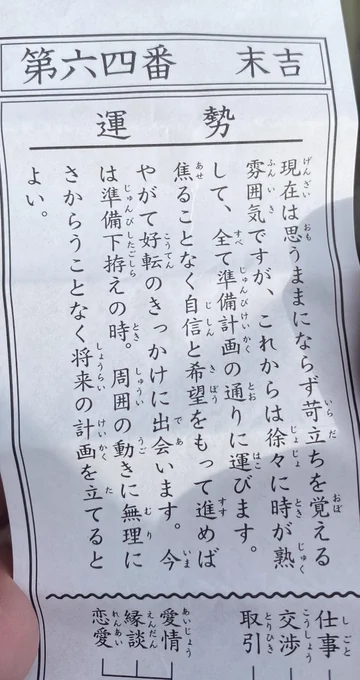 末吉でした 
