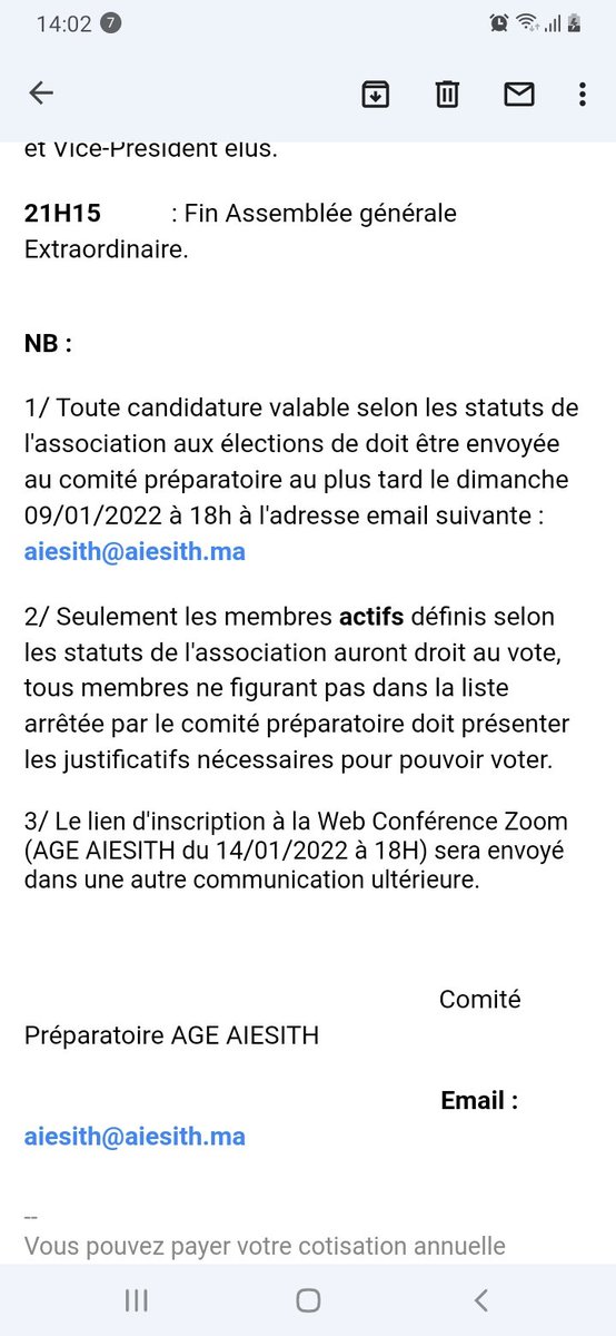 AIESITH's tweet image. Appel à l’Assemblée Générale Extraordinaire de L'AIESITH le Vendredi 14/01/2022 à distance