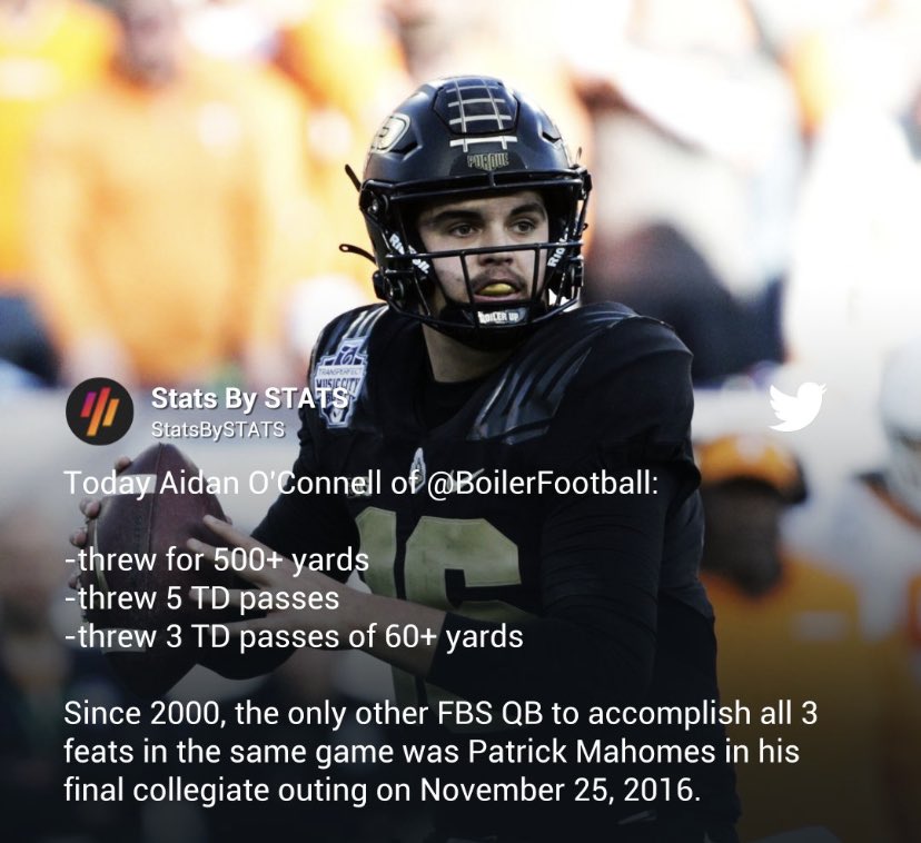 This is my favorite <a href="/AOC/">Alexandria Ocasio-Cortez</a> He has class and he doesn’t quit. God Bless Aiden O’Connell and the rest of the <a href="/BoilerFootball/">Purdue Football</a> squad!