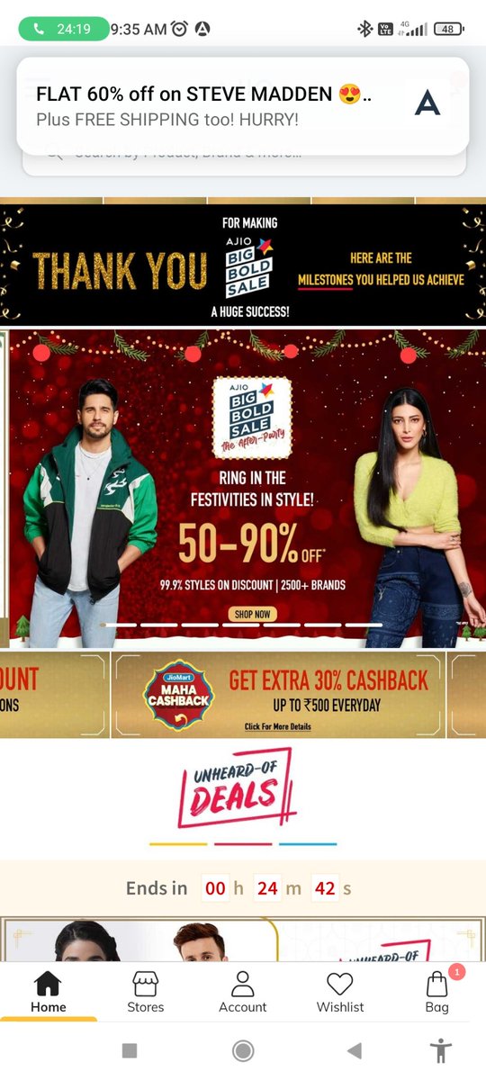 prashant92511's tweet photo. @AJIOLife I have ordered from ajio, I am eligible for 30% jio mart maha cashback for my order as offer started from 18 sep 2021.
But after 30 days of delivery still I haven't got that cashback in my jio mart wallet. https://t.co/umF4m9M6lb