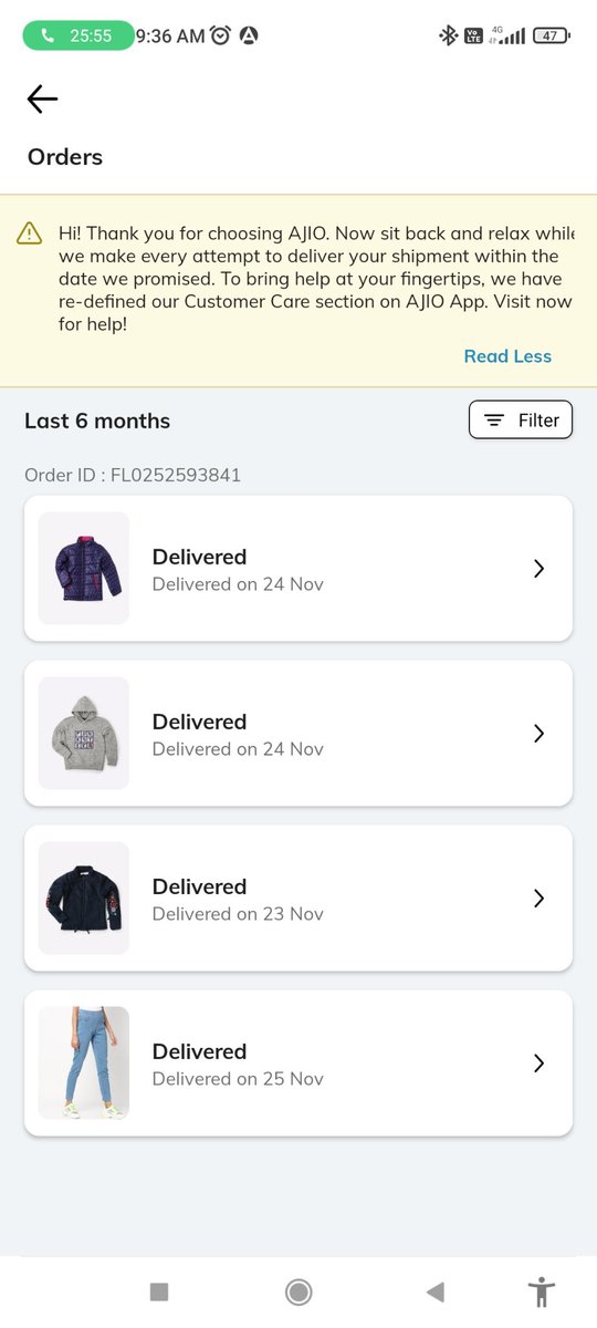 prashant92511's tweet photo. @AJIOLife I have ordered from ajio, I am eligible for 30% jio mart maha cashback for my order as offer started from 18 sep 2021.
But after 30 days of delivery still I haven't got that cashback in my jio mart wallet. https://t.co/umF4m9M6lb