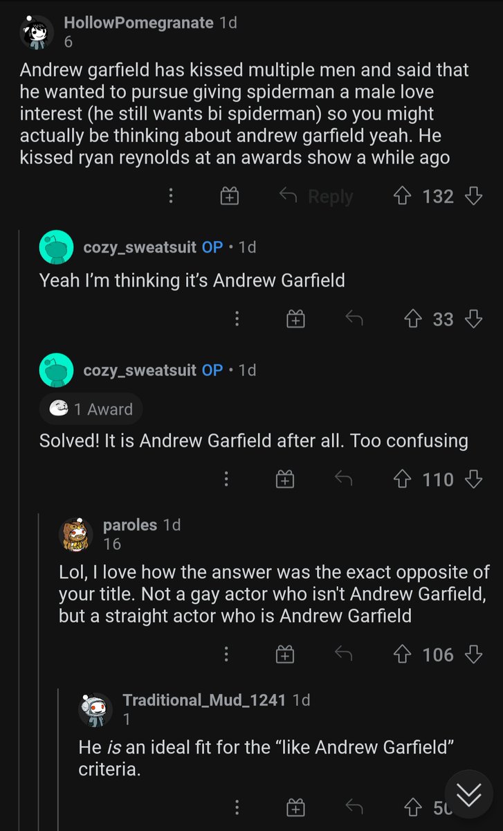 Andrew garfield's too fruity for this word