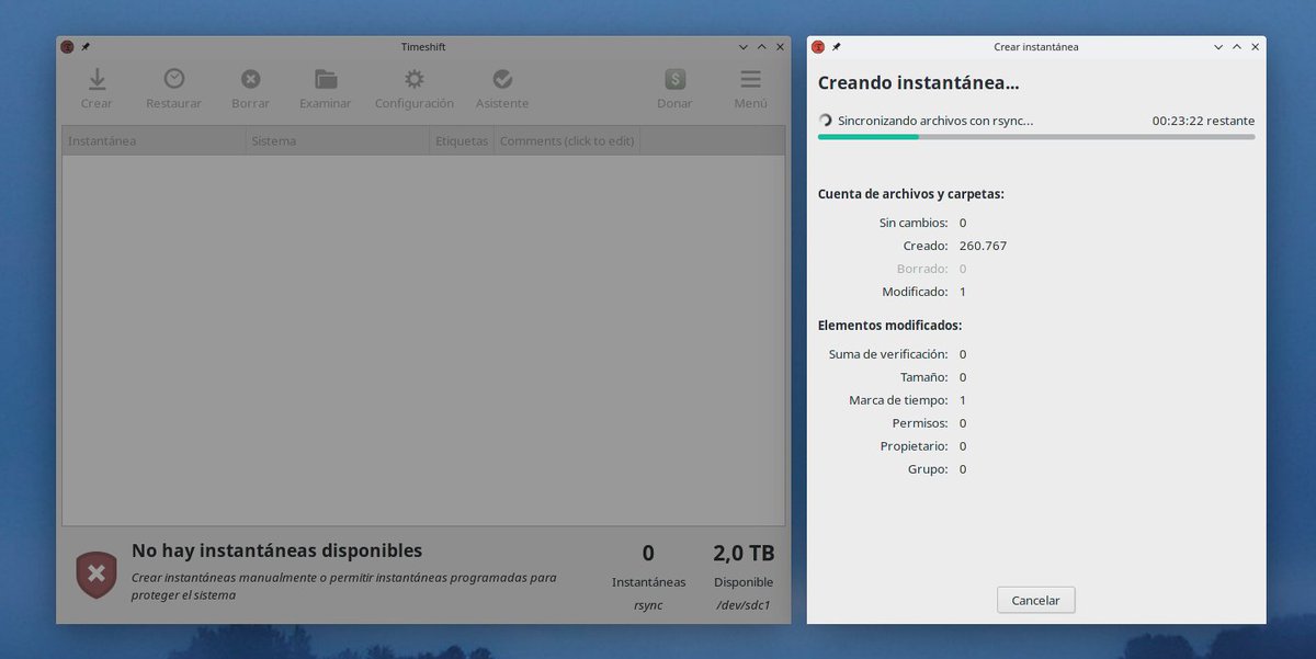 pfelipm's tweet photo. ¡Y yo que no conocía Timeshift! #microTIC
https://t.co/0G8fXX5D80
Similar a puntos de restauración (Windows) o Time Machine (MacOS), pero para Linux, gratuita y de código abierto. Soporta instantáneas Rsync/BTRFS manuales o programadas, exclusiones y restauración inter-distro. https://t.co/XXQnRabBOH