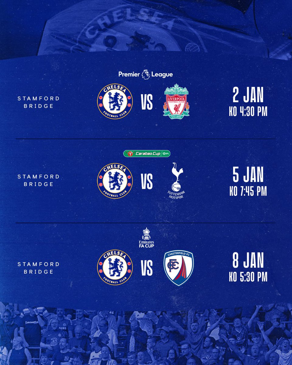 ChelseaFC's tweet photo. Coming up this month. 👇 https://t.co/kT4ymhZOx0
