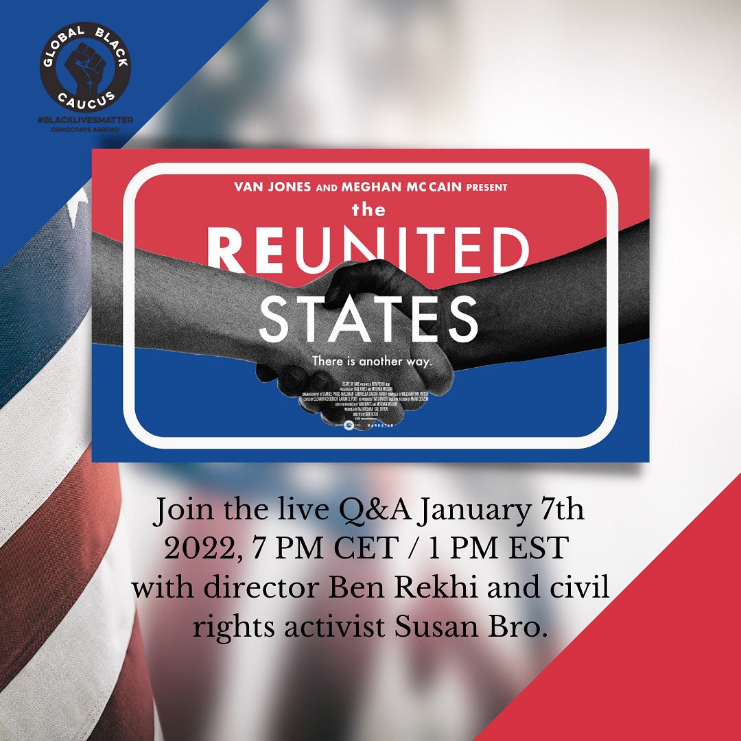 DemsAbroadGBC's tweet photo. ••• Re-United States •••
To RSVP visit: https://t.co/fmQeS8bkru
#BridgeTheDivide #ReUnitedStates #Live #QandA #BenRekhi #SusanBro #DemsAbroad #GlobalBlackCaucus #GBC #JoinUs #Film #Documentary
@thereunitedstates https://t.co/foDj8YjcQ3