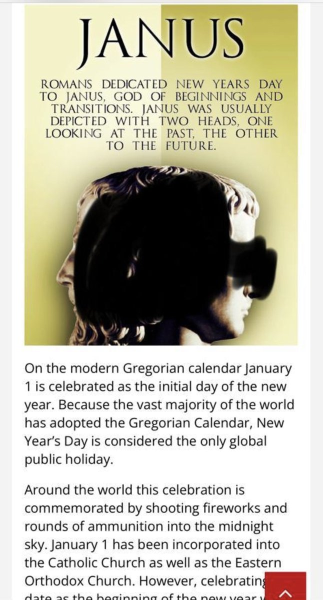 uwaysT's tweet photo. New Year’s Day celebration = January 1st = honouring the (false) deity  of new beginnings Janus, Roman pagan god = Major Shirk, associating partners with Allāh the Creator of all things, the One that deserves to be worshipped alone. https://t.co/Id3sv3QZlU