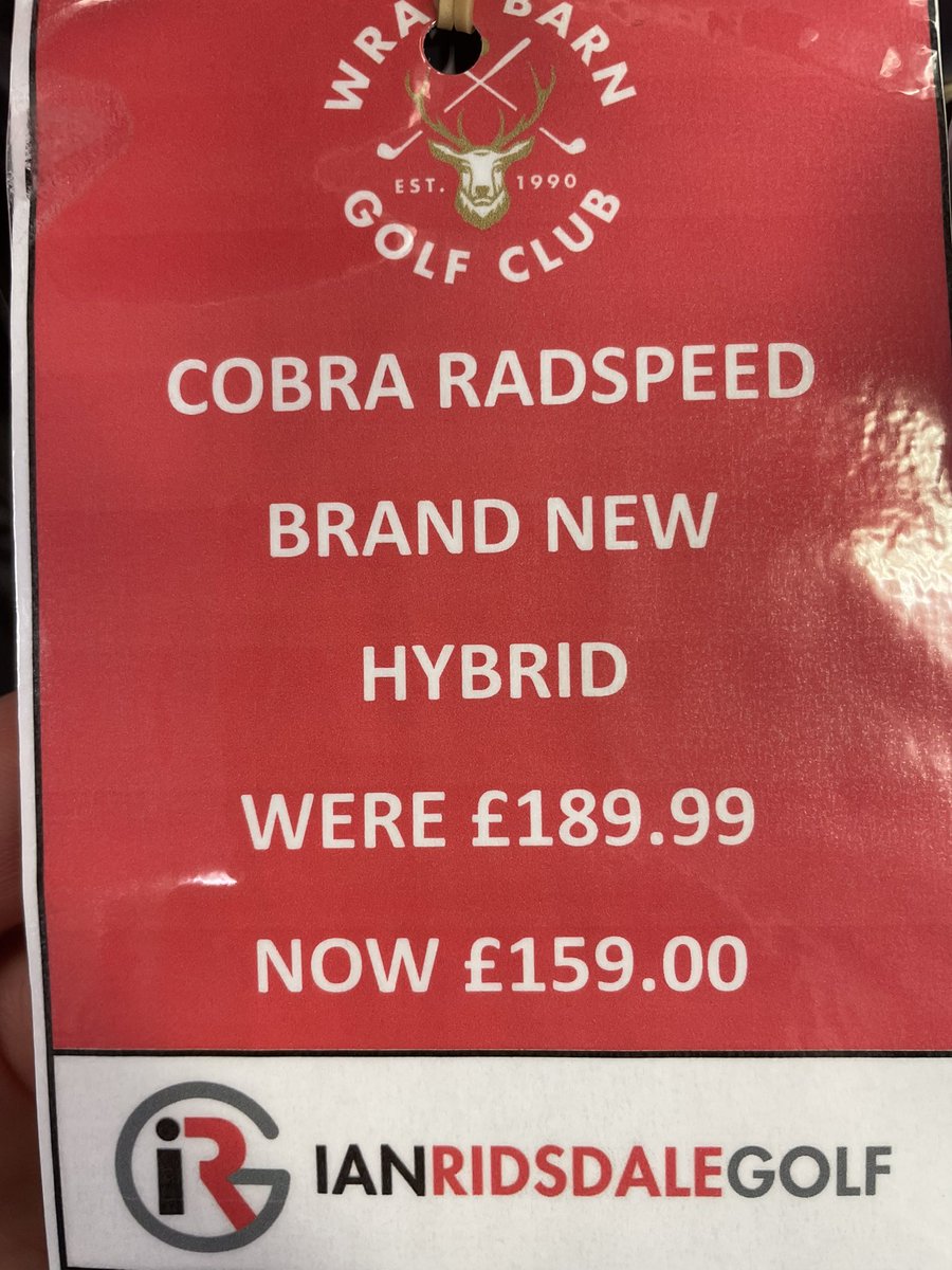 WragBarnProShop's tweet photo. 💥🎁💥🎁Cobra Radspeed New Drivers & Hybrids are now in our January Sale here @WragBarn
Take a look at the prices ⬇️⬇️⬇️⬇️
Cobra Radspeed Driver Now £289
Cobra Radspeed Hybrid Now £159
Limited Stock, Get in touch if your interested #cobra #radspeed #Sales #golfsales #golf https://t.co/T3CoDYfldx