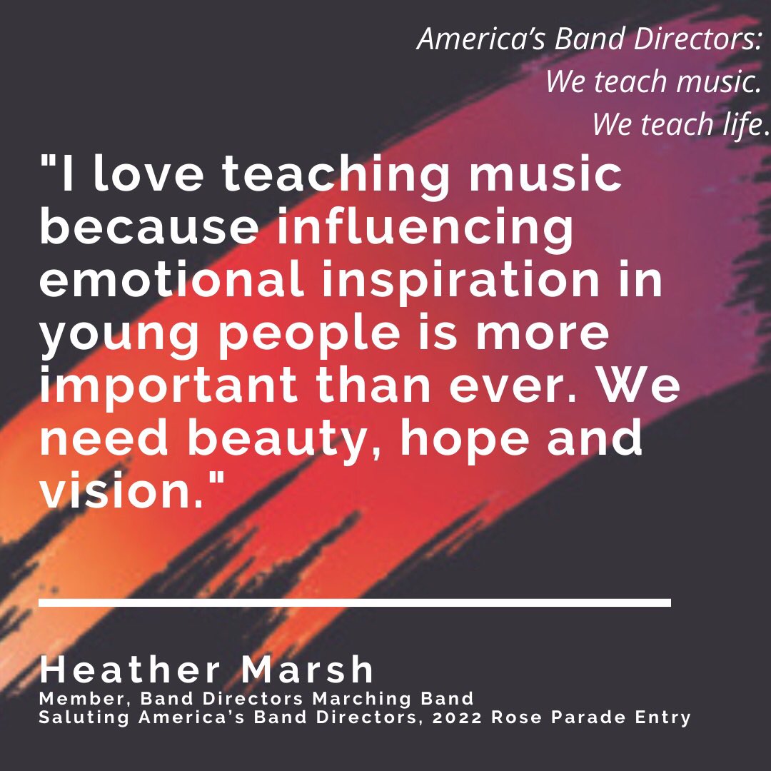 SABD2022's tweet photo. Today is the day!!!!! 

America’s Band Directors: We teach music. We teach life.
#RoseParade #DreamBelieveAchieve #SABDBand https://t.co/MxyFzd6QBl