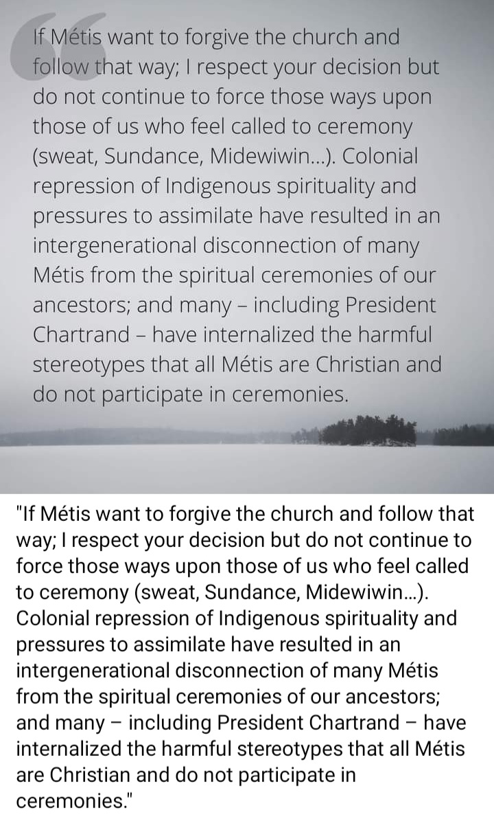 LADYALEXANDRIA's tweet photo. #Metis , #ManitobaMetisFederation, #DavidChartrand, #RedRiverMetis
In case you missed it.. an important response to David Chartrand on Métis spirituality by Zaagaate Chantal Fiola. https://t.co/EgmTav0sul