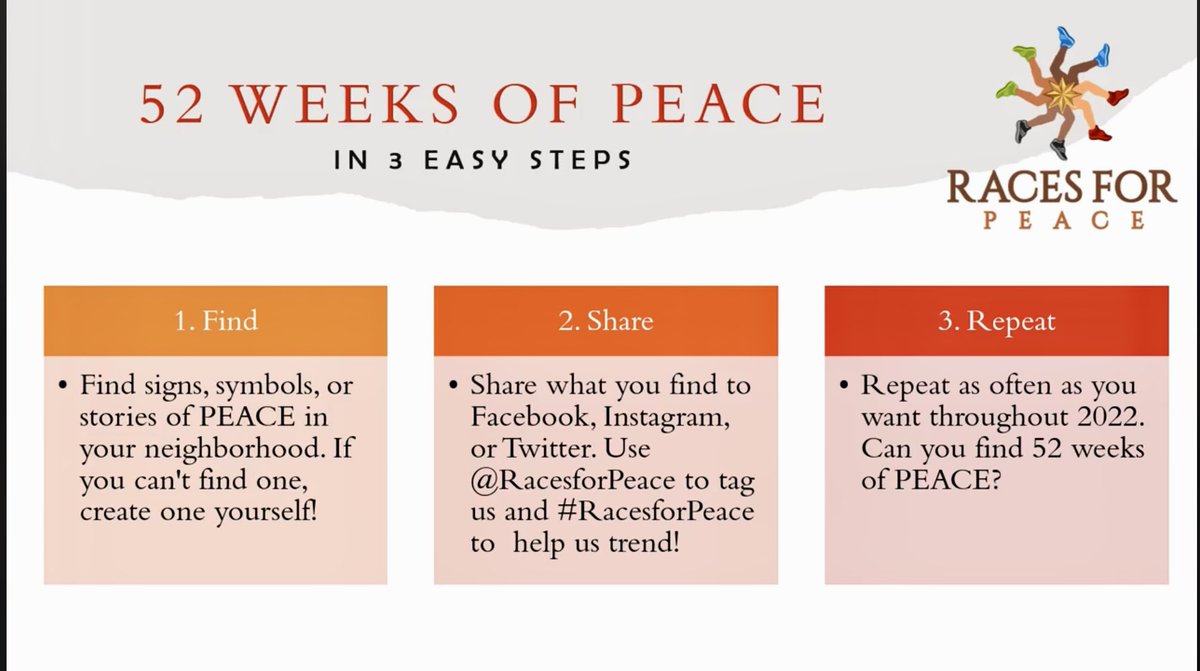 RacesforPeace's tweet photo. Signs of peace are all all around us. Help us find and share them. #peace #choosepeace #racesforpeace https://t.co/D4wlvZTL6i