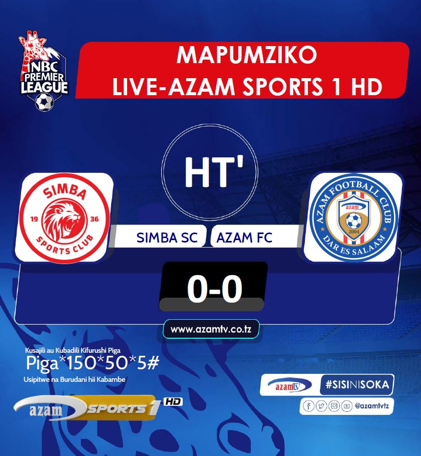 azamtvtz's tweet photo. MAPUMZIKO | #NBCPL: Milango ‘imenuna’ kwa timu zote mbili

HT: Simba SC 0-0 Azam FC

Tuko LIVE #AzamSports1HD

#AzamSports1HD #NBCPremierLeague #NBCPL #NBCPLUpdates #LigiKuuYaNBC #SimbaVsAzam #SimbaSC #AzamFC #MzizimaDerby https://t.co/iroGm8M7QR