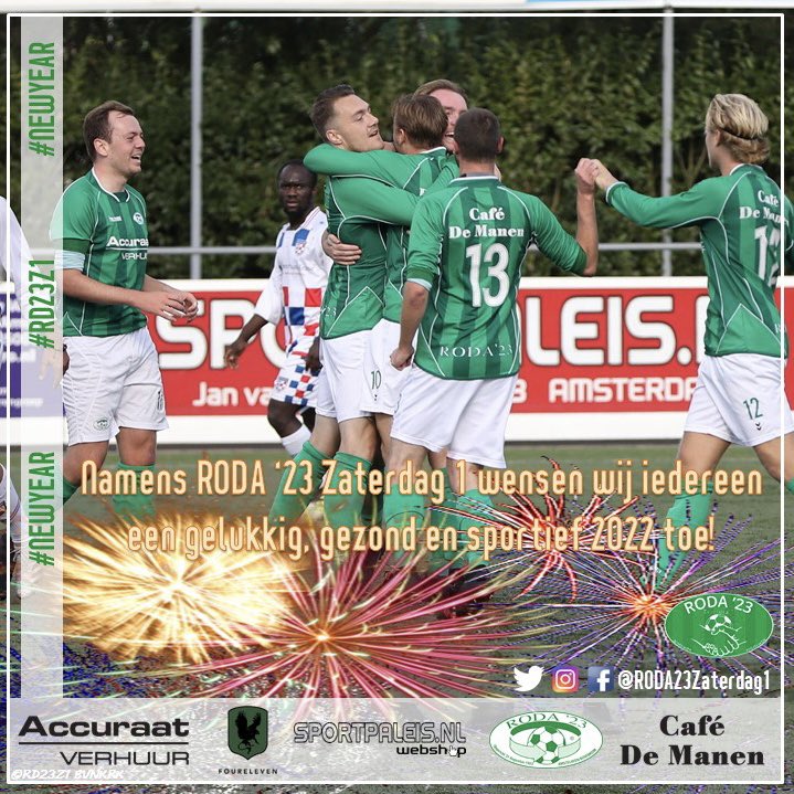 Namens alle spelers, gastspelers, de technische staf en het teammanagement wensen wij iedereen een gelukkig, sportief maar vooral gezond 2022 toe.

Wij hopen straks iedereen weer in goede gezondheid langs de lijn te zien!
•
#RODA23 #Bovenkerk #groenwit #RD23Z1 #BVNKRK #Zaterdag1