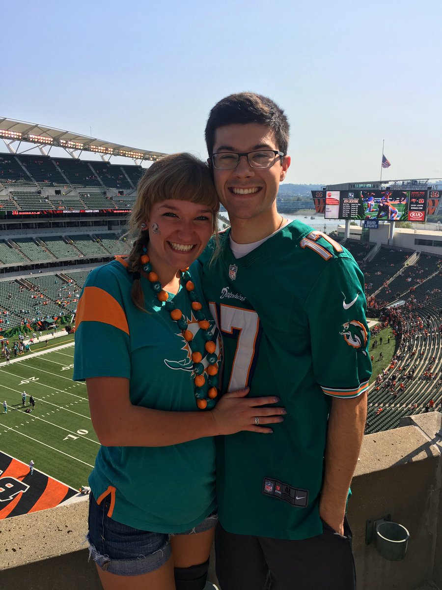 gabegeno13's tweet photo. Gonna start a thread here. The goal is to make it to all 32 @NFL stadiums to see the @MiamiDolphins play w/@paige_genovesi. First 4:

1️⃣ @HardRockStadium - 2017
2️⃣ Paul Brown Stadium - 2018
3️⃣ @LucasOilStadium - 2018
4️⃣ @heinzfield - 2019

Heading to stadium 5 tomorrow! #FinsUp https://t.co/5aSqU6YTMp