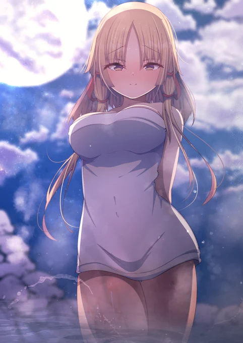 温泉・・・タオル1枚の諏訪子ちゃん・・・ッ 