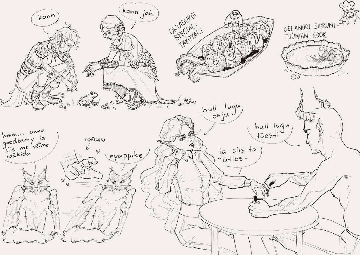 dnd sketches i made on various levels of being drunk on nye 