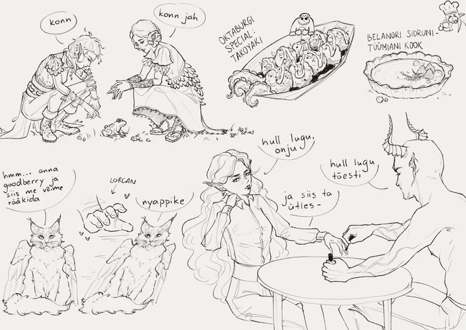 dnd sketches i made on various levels of being drunk on nye 