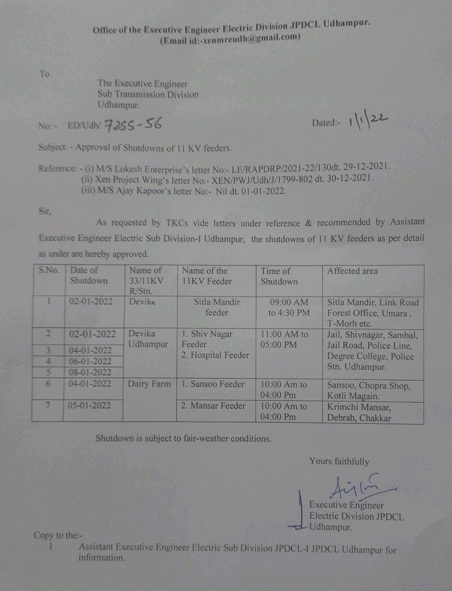 Power Shutdown Schedule <a href="/pddjkofficial/">Power Development Department, J&K</a> <a href="/JPDCLofficial/">Jammu Power DISCOM</a> <a href="/drtahirfirdous/">Dr. Tahir Firdous</a> <a href="/ChiefJammu/">Chief Engineer Distribution, JPDCL Jammu</a> <a href="/udhadm/">DC Udhampur</a>