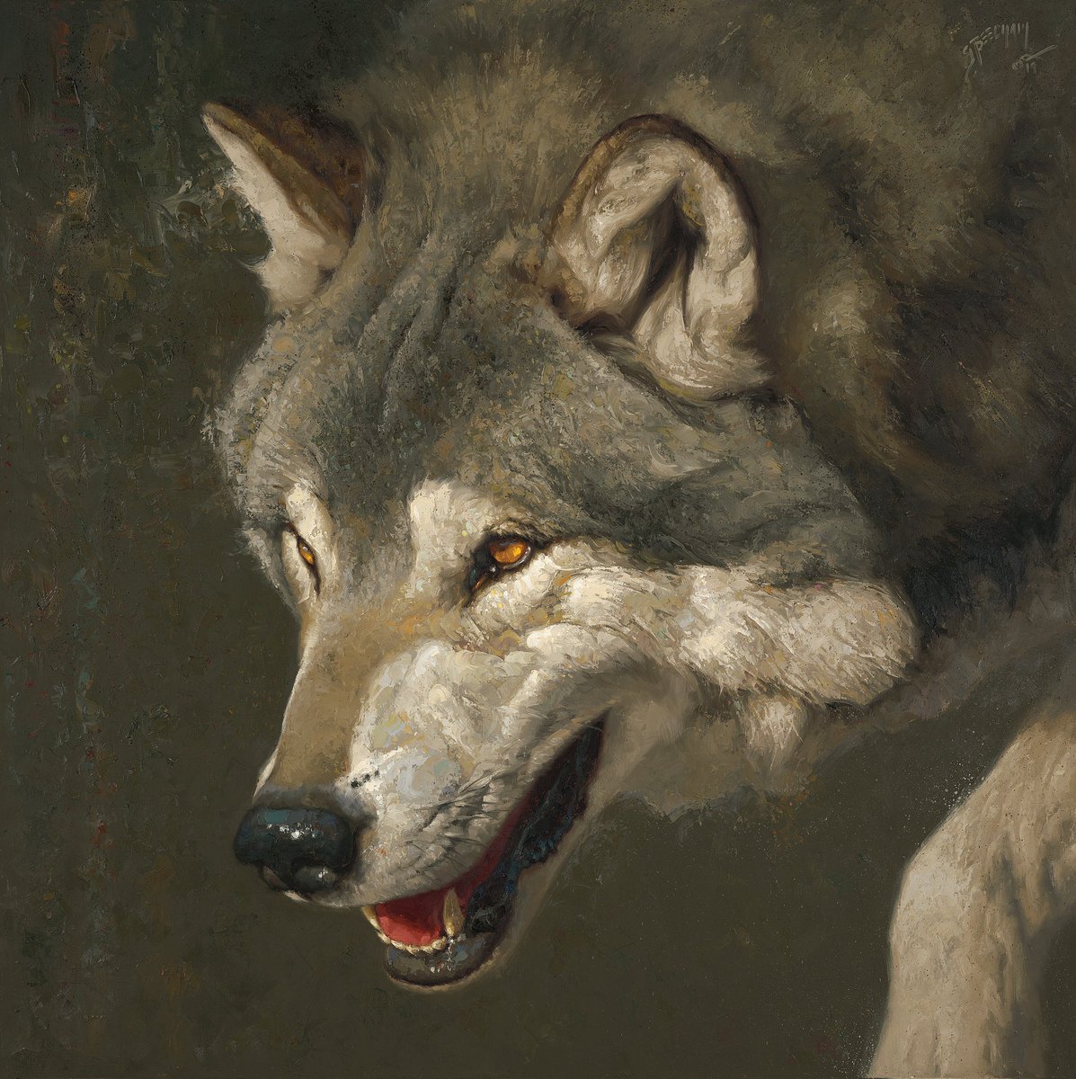 Happy New Year!
.
"Alpha" - 2019 - Wolf - oil on linen