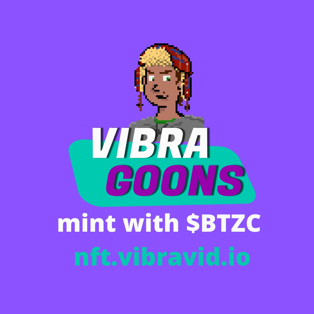 Great news for BeatzCoin Holders! Gift yourself with #VibraGoons NFT for the New Year using your $BTZC tokens and enjoy a lot of benefits by being a VibraGoon Holder. 

Get 20+ Goons to earn 2% 
Get 40+ Goons to earn 10% from sales rewards and more. 

Get more details in discord!