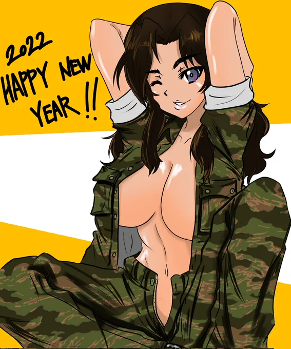 え～、改めまして。今年は寅年との事で。タイガーストライプエル隊長描きました。タイガーストライプビキニバージョンは暫くお待ち下さい。尚、虎ビキニは別キャラで描く予定です。 