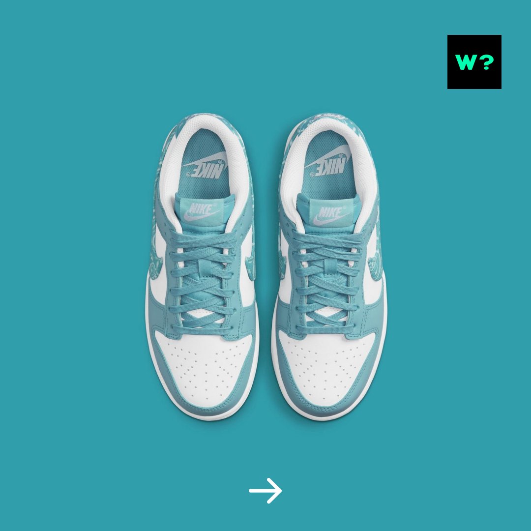 📸 LES IMAGES OFFICIELLES DE LA DUNK LOW "TEAL PAISLEY" SONT ARRIVÉES !

🗓 Sortie prévue pour cette année
💸 Prix retail : 100€
💰 Resell actuel estimé : 230€ - 350€
ℹ️ Plus d'infos 👉 whentocop.fr/drops/nike-dun…

<a href="/nike/">Nike</a>