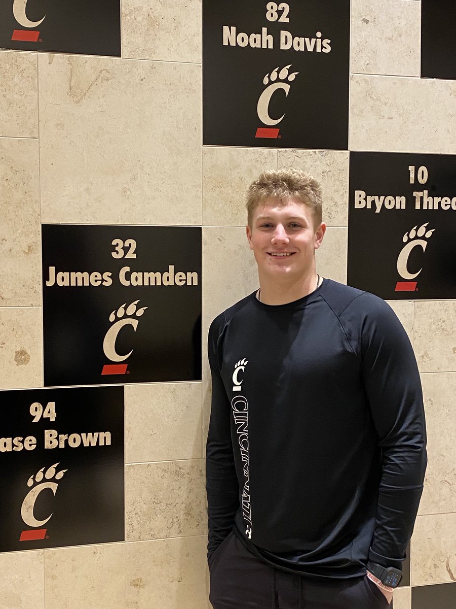 CoachEvanDreyer's tweet photo. Congrats on a great season for James and the Bearcat Football program!!! We can’t wait to see your growth!!! Go Cats!!! #WorkWins #BuiltDifferentonForestRoad https://t.co/BinsHOL0X9