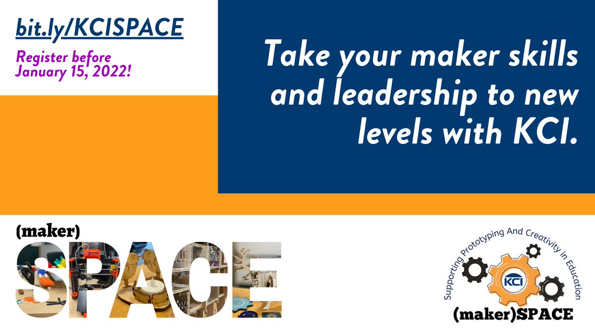Take your maker skills and leadership to new levels with KCI! Check out bit.ly/KCISPACE today for more information on our renowned maker(SPACE) Program! The next cohort begins in January 2022! Snag your spot today! #MakerEd #Makerspaces #STEM