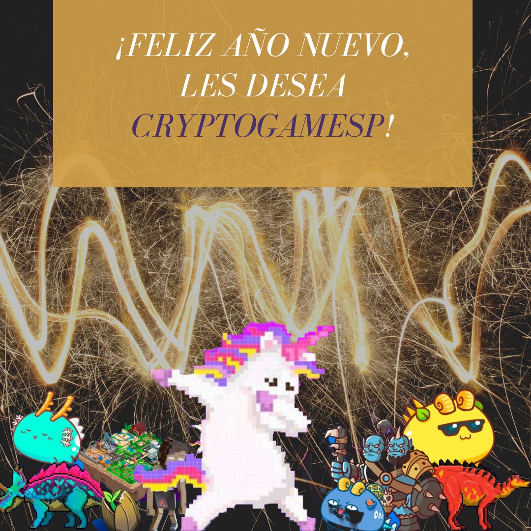 CryptoGamesp's tweet photo. ¡Feliz 2022 pequeños unicornios🦄!

Gracias por acompañarnos todo este tiempo😁
@cryptogamesp https://t.co/xZAiePbJfv
