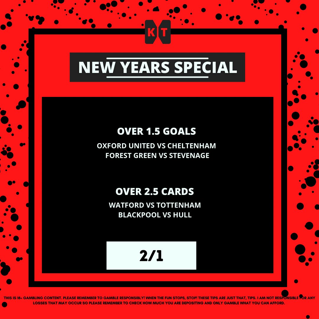 RealKTips's tweet photo. Second tip of the year! We already won our first one at 3/1. Let’s rinse and repeat, but this time at 2/1.

#NewYear2022 #FGRvSTE #OUFC #CTFC #UTMP #HCAFC #WATTOT #EPL #PL #EFL https://t.co/fzS8bfDwfQ