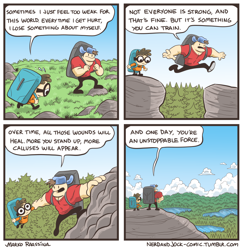 MarkoRaassina's tweet photo. Some motivational Nerd and Jock comics for new year, good time to hit the gym again! 💪 https://t.co/ntWfnvxB3b