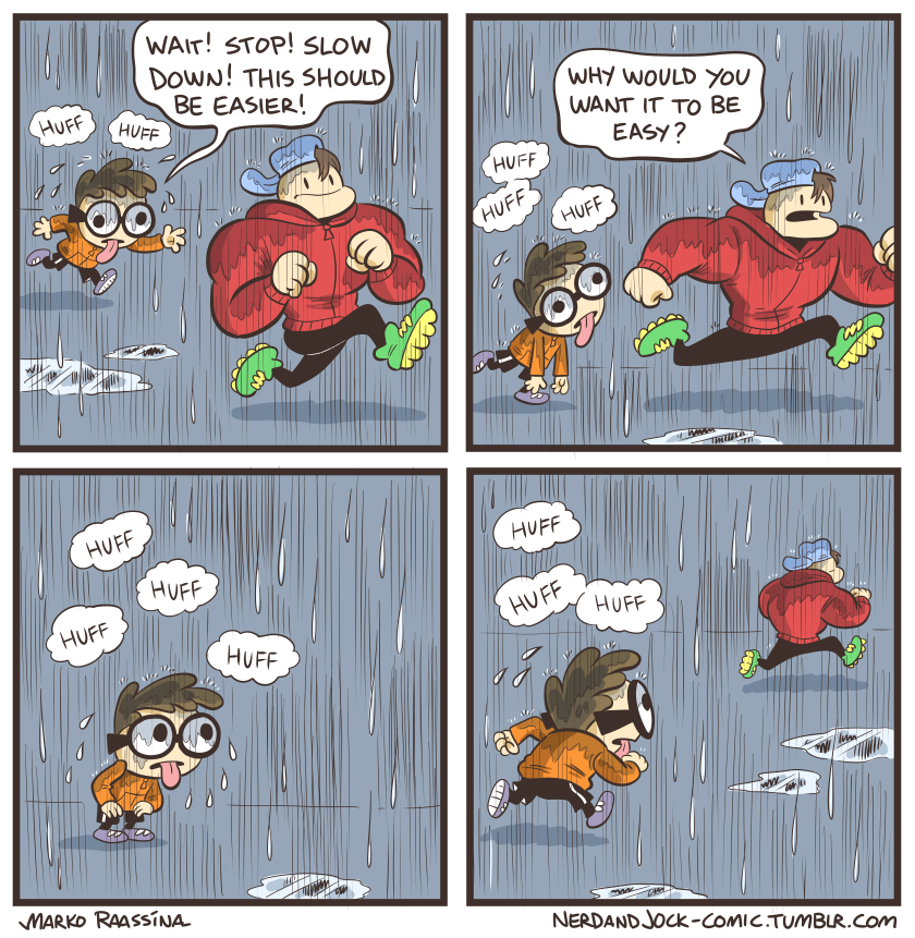 MarkoRaassina's tweet photo. Some motivational Nerd and Jock comics for new year, good time to hit the gym again! 💪 https://t.co/ntWfnvxB3b