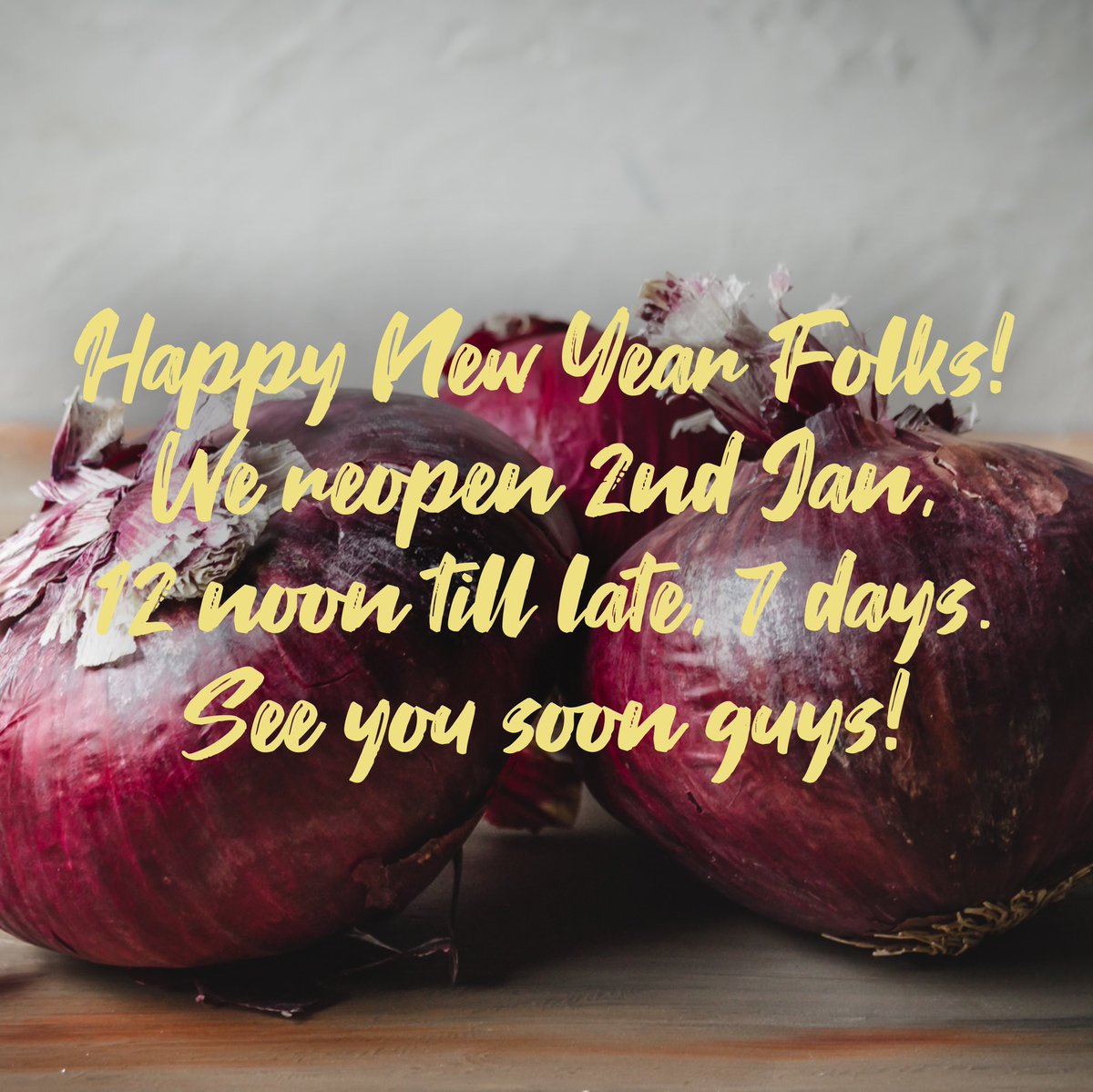 Happy New Year one and all! We are having a wee break today and will be back in business 2nd Jan, 12 noon till late, 7 days as per.  Full a la carte, set lunch and pre theatre menus available, gluten free, dairy free and vegan as always.  #glutenfree #glutenfreeglasgow #vegan
