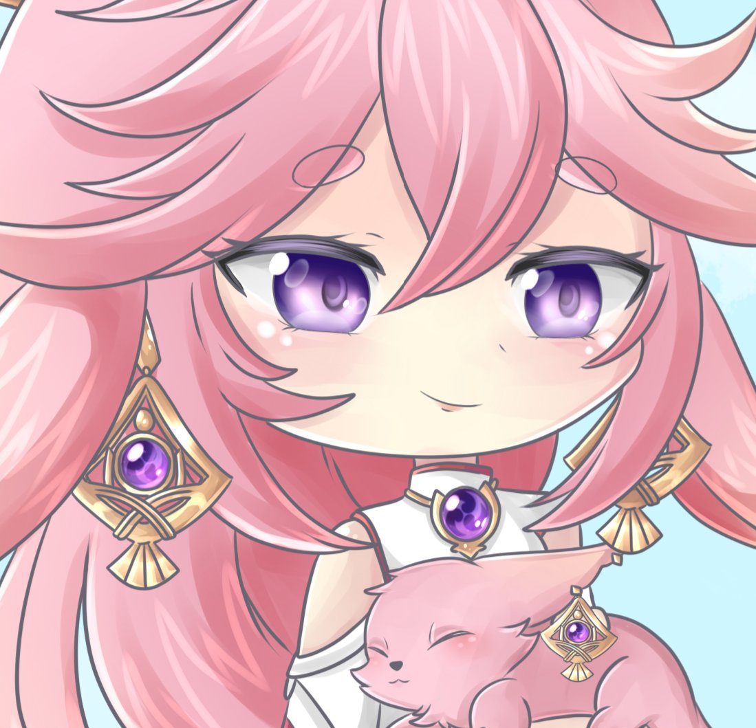 FirebirdVal's tweet photo. This is the last of my chibi giveaway and this cutie is for @BillieBee__ who wanted Yae Miko 
Hope you like it and thank you for your support ♡ 

#yaemiko #chibi #Giveaway #GenshinImpact #art2021 https://t.co/BhE7ZwSJoE