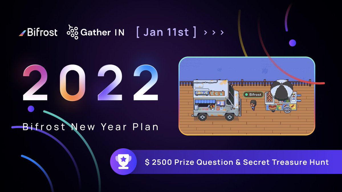 Bifrost's tweet photo. Gather in 2022! 
1000 $kUSD for Bifrost New Year Meetup Warm-up #airdrop

1⃣ Follow Bifrost Twitter
2⃣ Retweet this tweet
3⃣ Tag 3 friends &amp; Leave your #Polkadot address
4⃣ Like this tweet

We will draw 100 lucky winners on January 7. Good luck in the New Year！ https://t.co/JgSluLQfuT