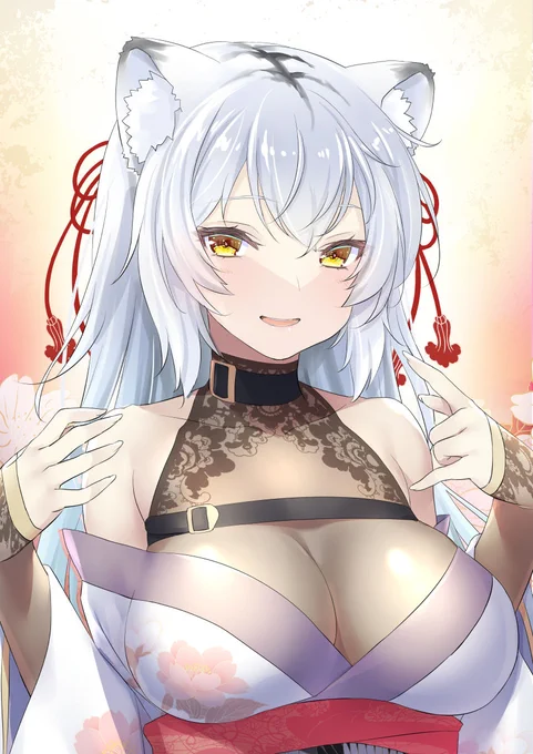 虎娘描きました
喪中なので年賀状ではないですが、虎娘です 